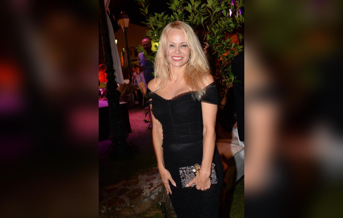 //pamela anderson strikes pose as pal julian assange could get pardon