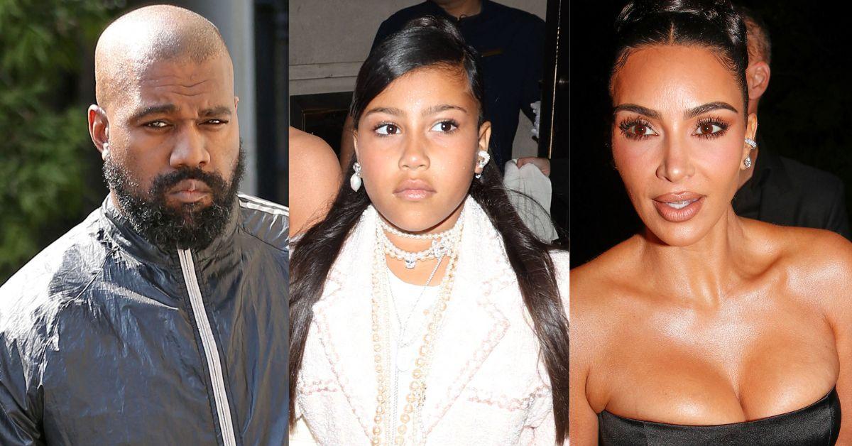 Photo of Kanye West, North West, Kim Kardashian