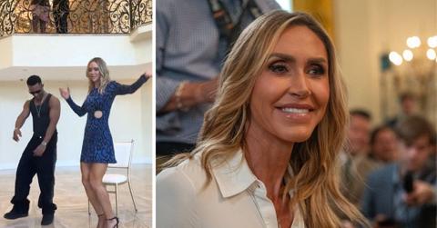 split image of Mohamed Ramadan and Lara Trump and then Lara Trump