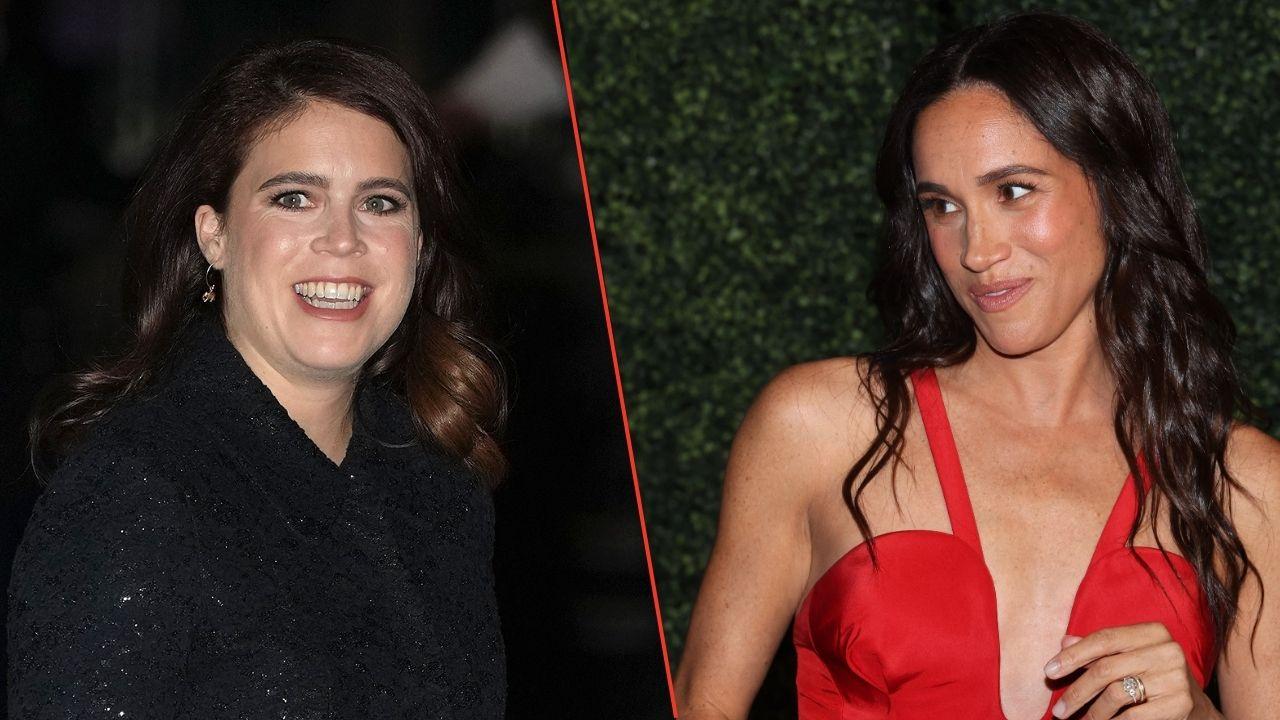 Split photo of Meghan Markle and Princess Eugenie