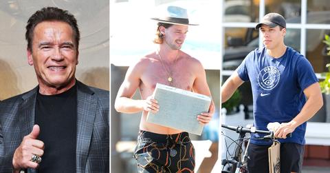 arnold schwarzenegger sons patrick muscles shirtless hawaii photo half brother joseph baena