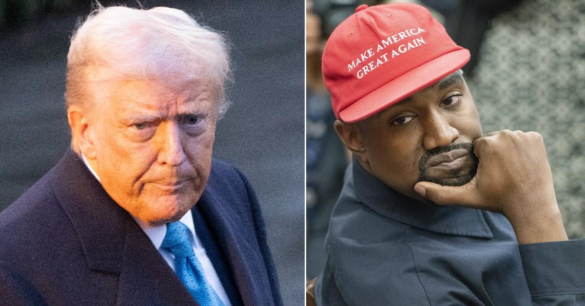 Split photo of Donald Trump, Kanye West