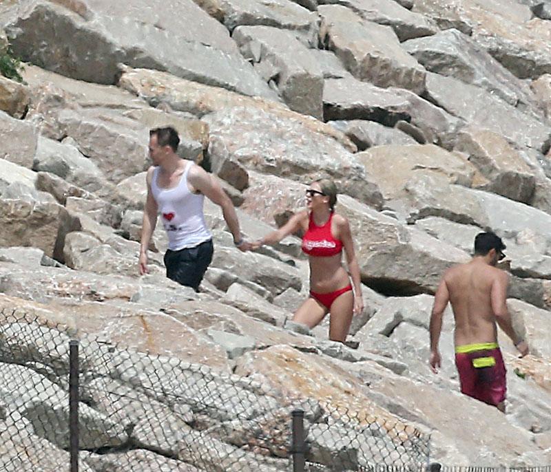 Tom Hiddleston Meets Taylor Swift's Bikini-Clad Squad -- Photos