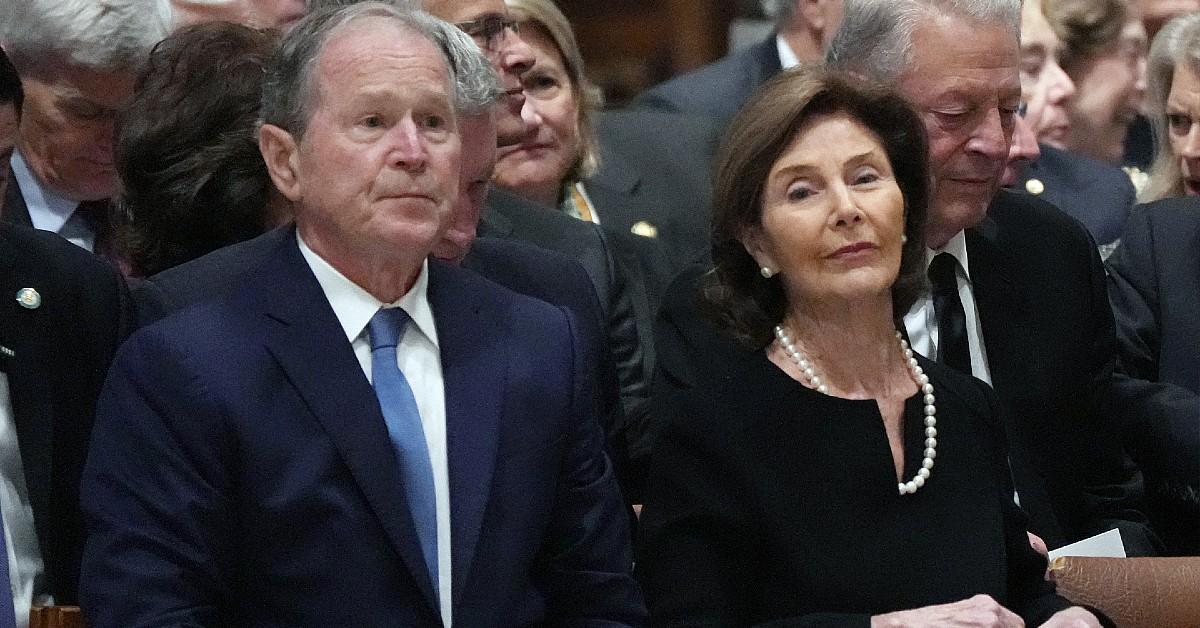 Cheney's former boss, George W. Bush was there with wife Laura 