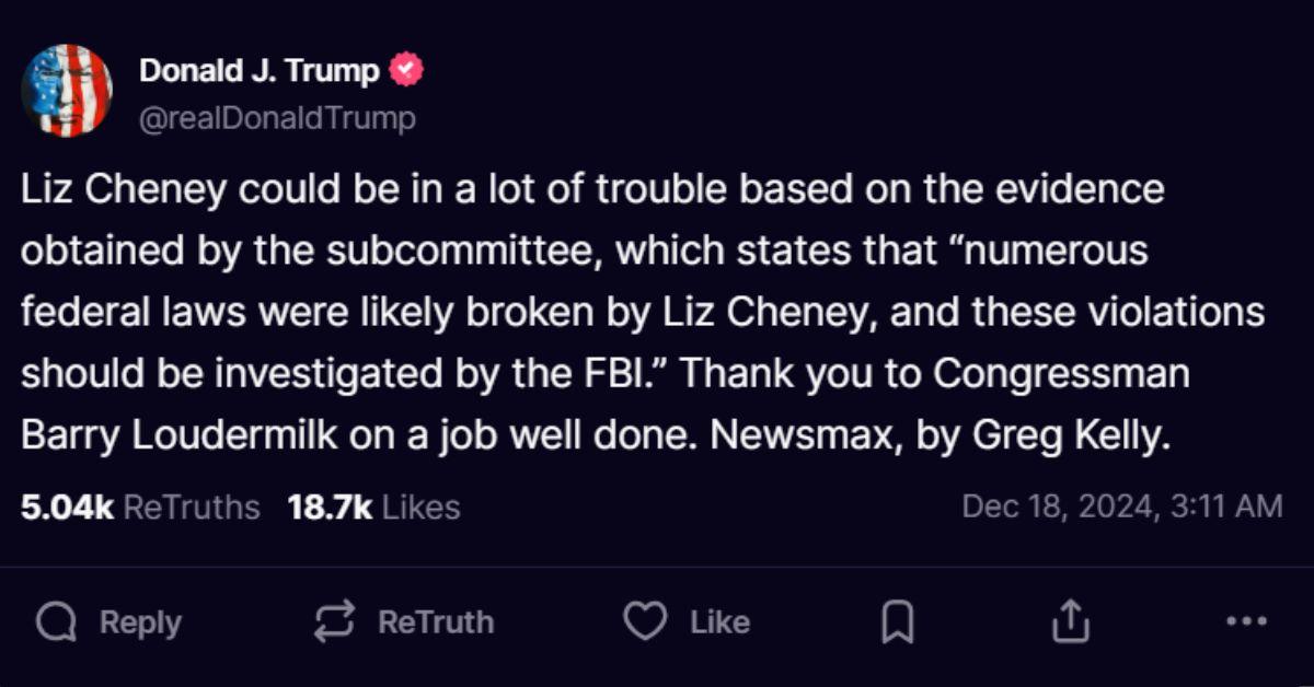 trump cheney trouble tweet