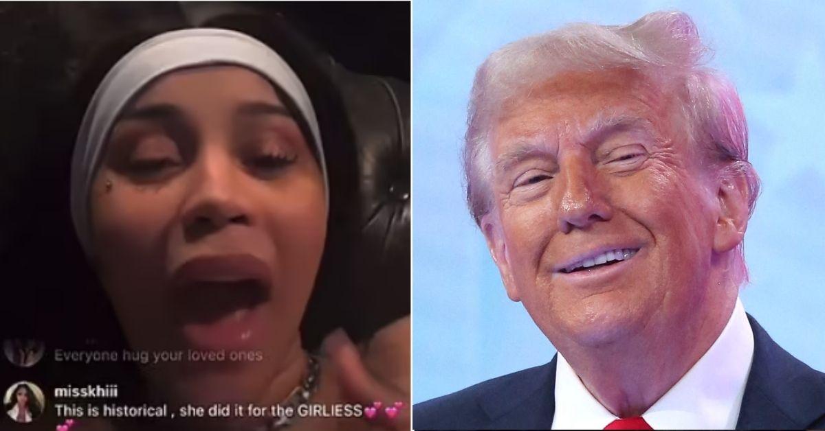 Composite photo of Cardi B and Donald Trump