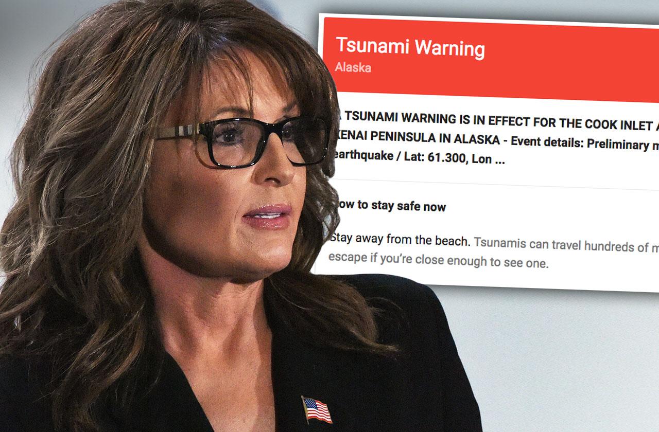 sarah palin earthquake home damage destroyed alaska tsunami