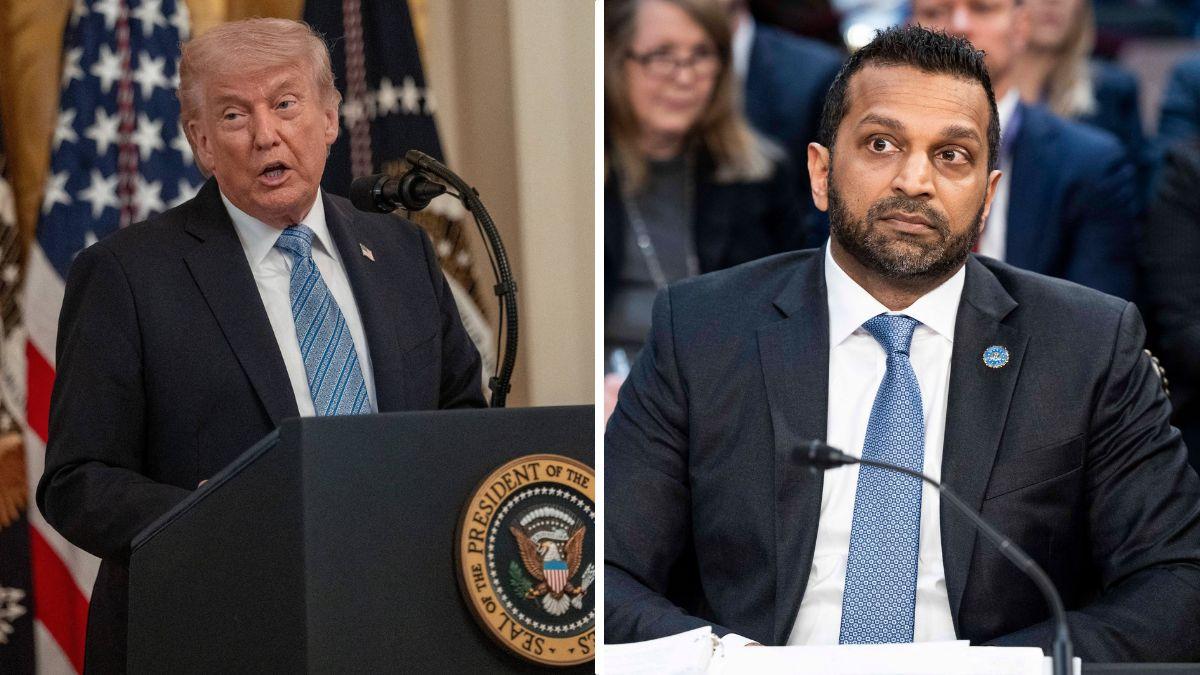 Split photos of Donald Trump and Kash Patel