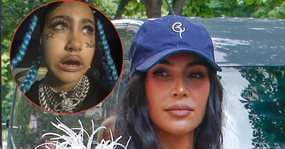 Composite photo of North West and Kim Kardashian