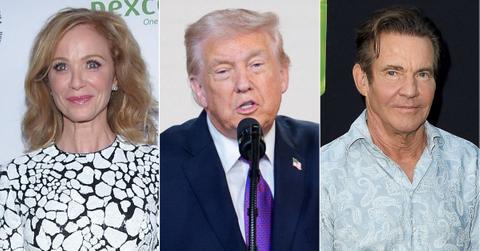 split image of Lauren Holly / Donald Trump / Dennis Quaid