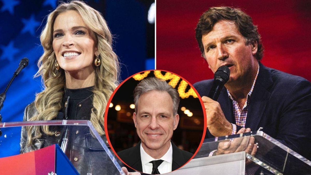 split image of Megyn Kelly / Tucker Carlson / Jake Tapper