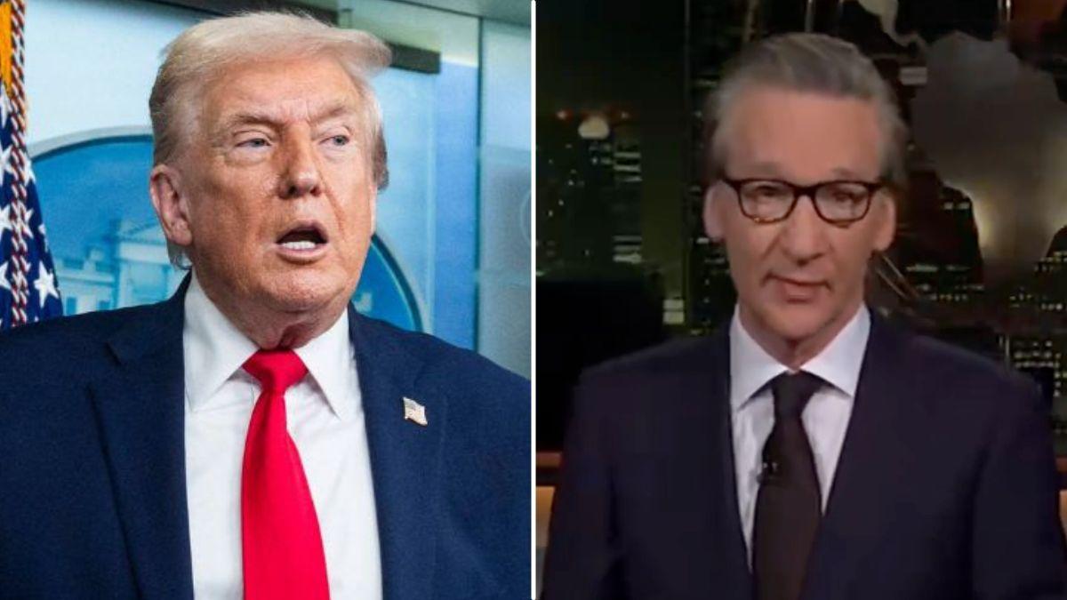 split image of Donald Trump and Bill Maher