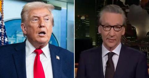 split image of Donald Trump and Bill Maher
