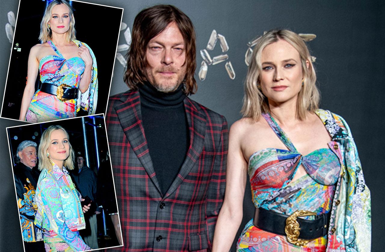 Norman Reedus Diane Kruger Post Baby Body Versace 2019 Show