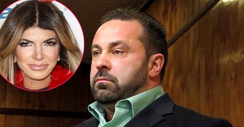 Main, Joe Giudice wears a jacket and a green shirt. Inset, Teresa Giudice