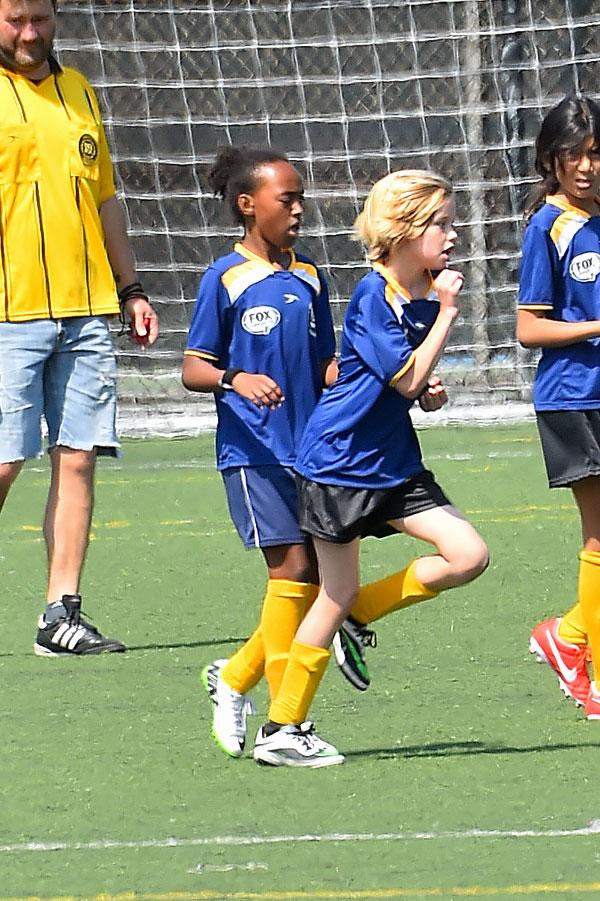 Zahara & Shiloh Jolie-Pitt Playing Soccer