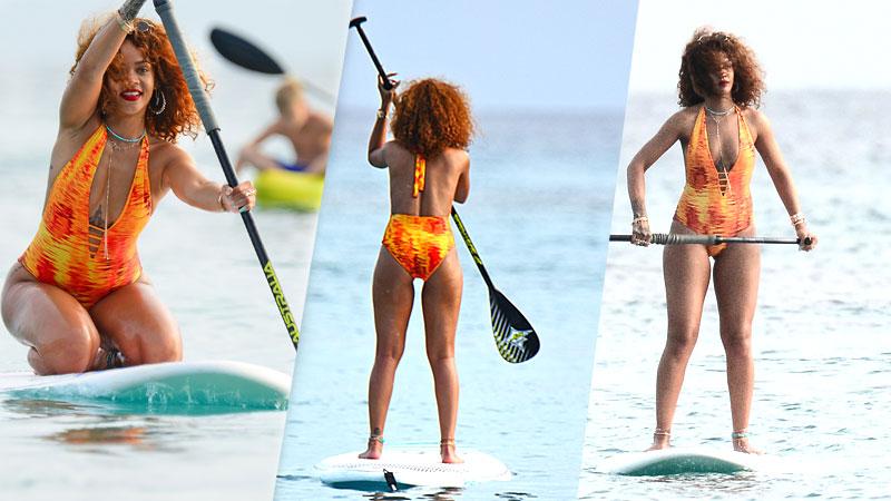 //rihanna swimsuit paddleboarding photos pp