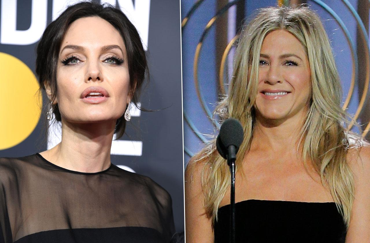 Angelina Jolie Jennifer Aniston Globes Run-In