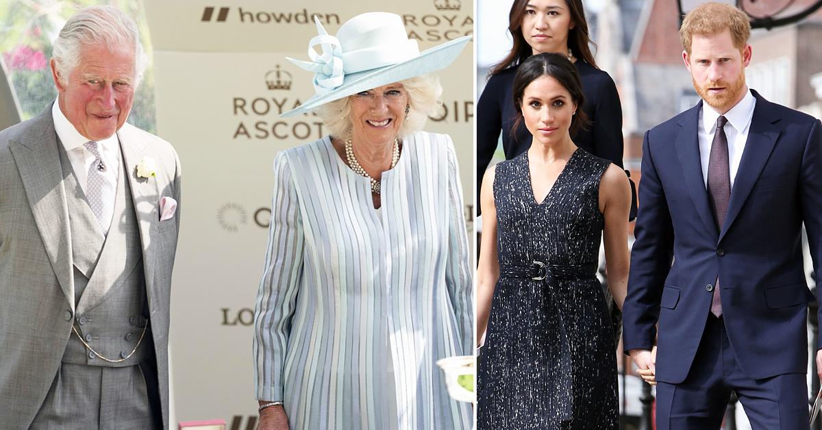 prince charles camilla royal ascot photos harry meghan markle princess diana statue unveiling r