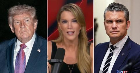 split image of Donald Trump / Megyn Kelly / Pete Hegseth