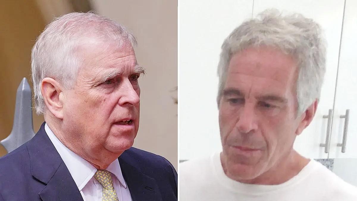 Split photos of Andrew Windsor and Jeffrey Epstein