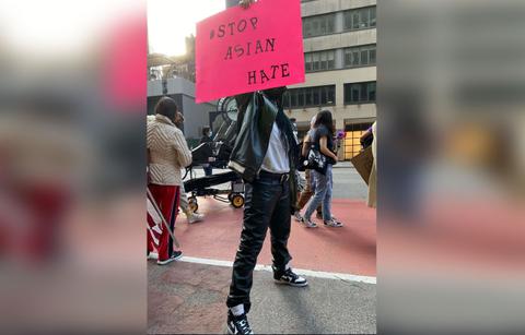 rihanna stop asian hate rally nyc videos