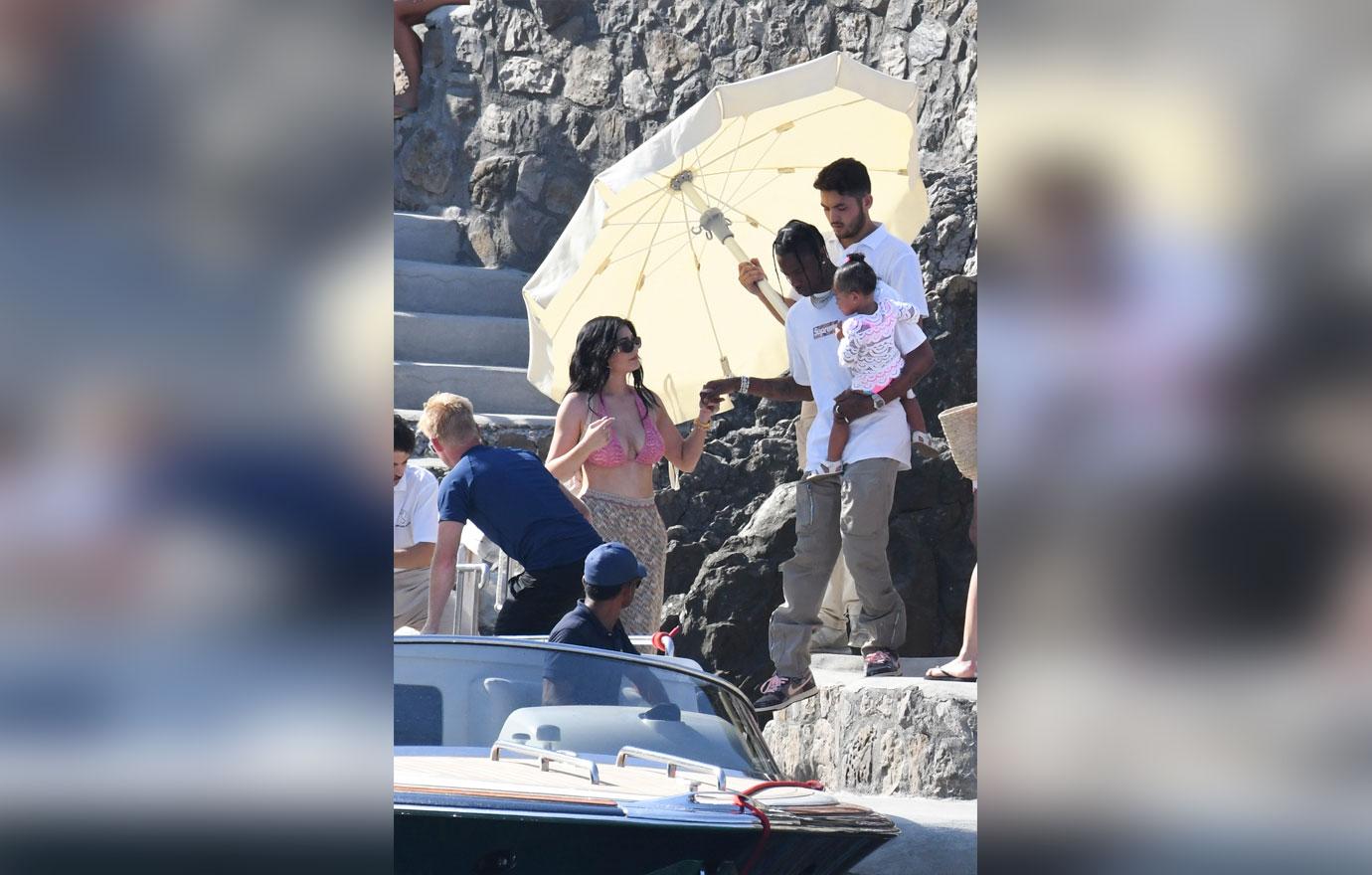 Kylie Shines In Revealing Bikini Top During Family Lunch In Italy