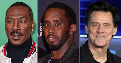 Split photo of Eddie Murphy, Sean Combs, Jim Carrey