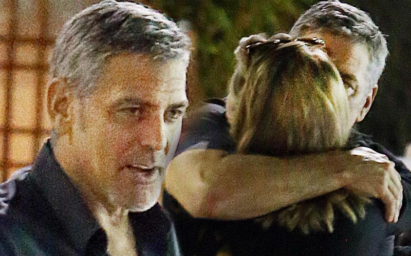 //george clooney kissing mystery woman blonde pp