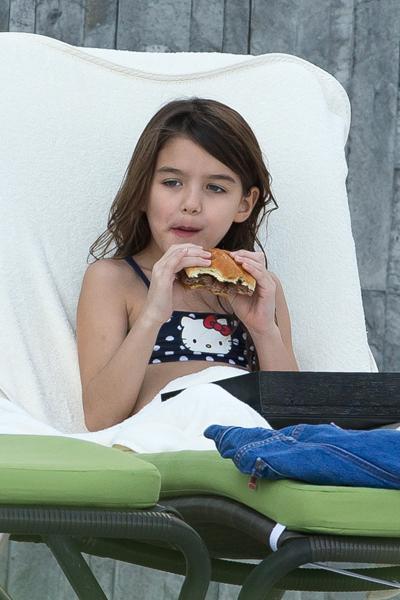 Katie Holmes At The Pool With Daughter Suri In Miami