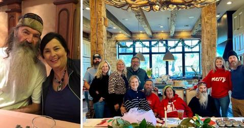 Split photo of Phil Robertson, family