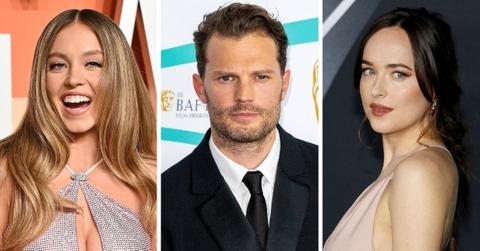 Composite photos of Sydney Sweeney, Jamie Dornan, Dakota Johnson