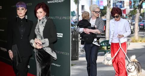 Split photo of Kelly and Sharon Osbourne
