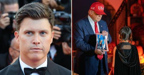Composite photo of Colin Jost and Donald Trump