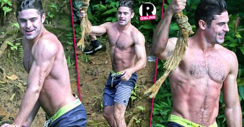 Zac Efron Shirtless Muscles Bathing Suit Lake