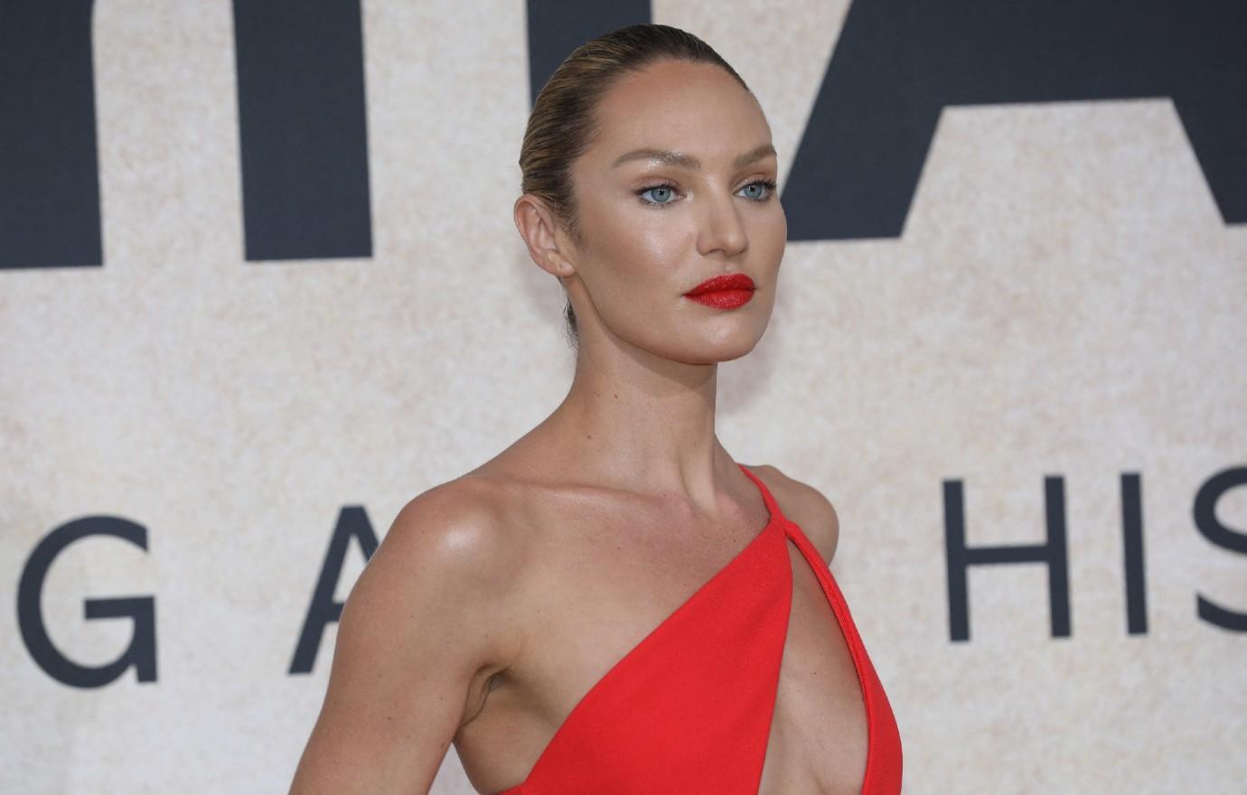 Candice Swanepoel sizzles in red dress for sunglasses ad after growing  close to Harry Styles