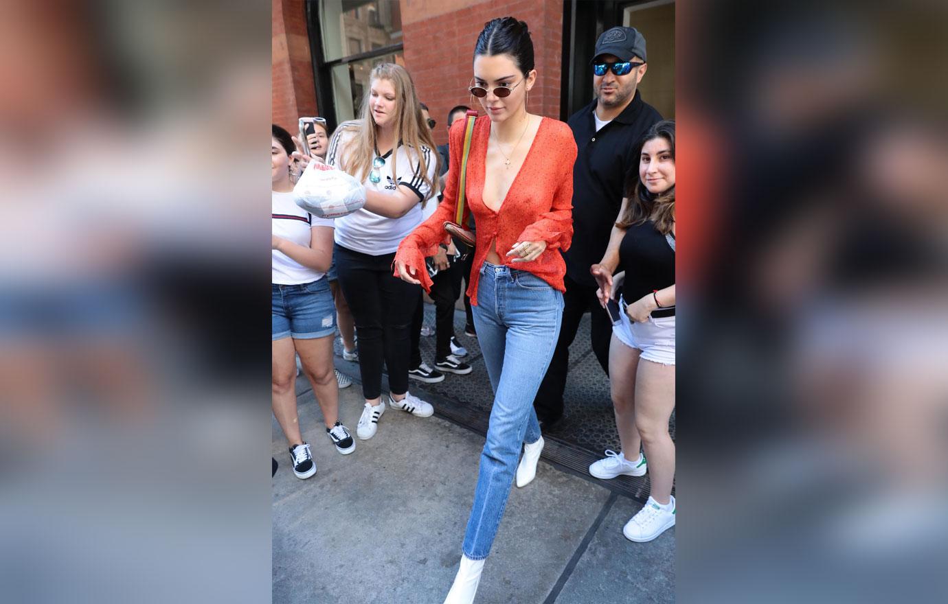 Kendall jenner frees nipple sheer top nyc