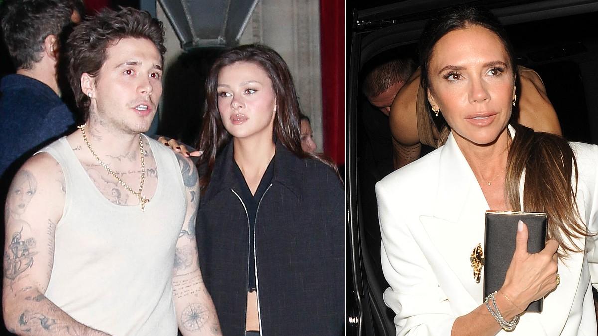 Split photos of Brooklyn Beckham, Nicola Peltz and Victoria Beckham