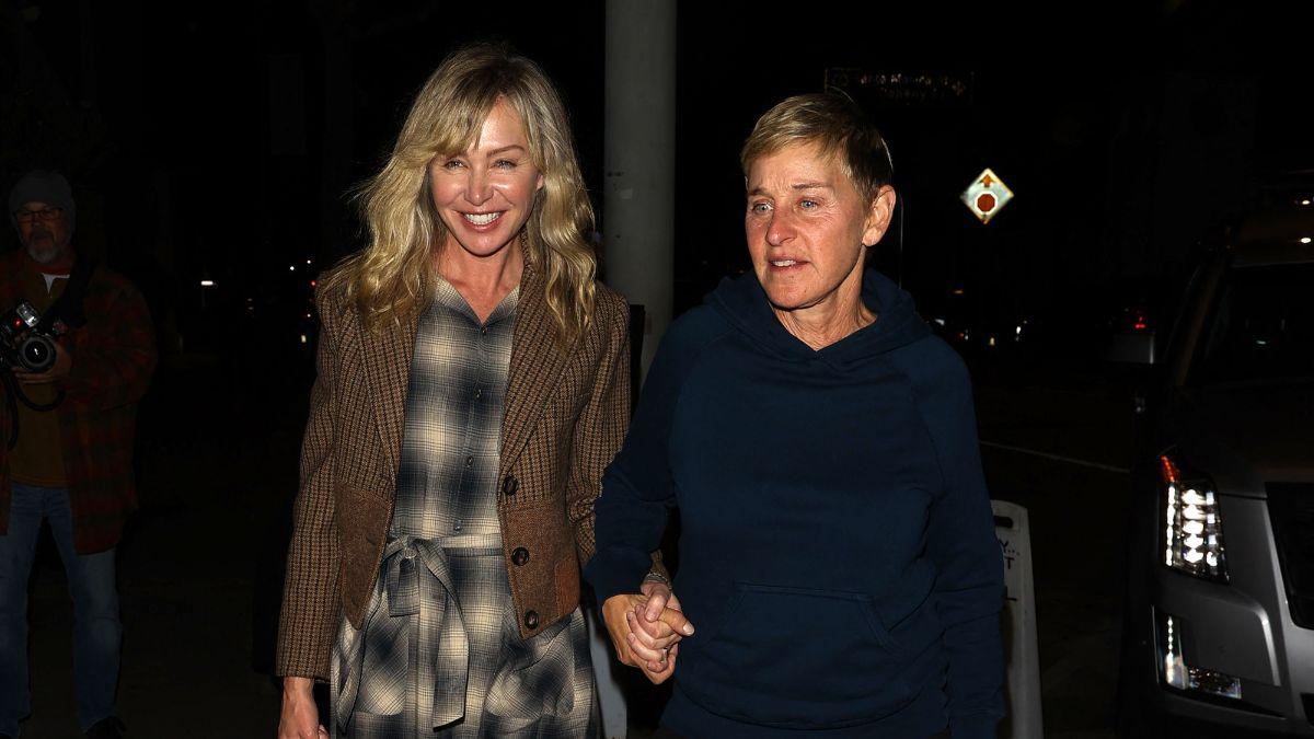 Photo of Ellen DeGeneres and Portia de Rossi.