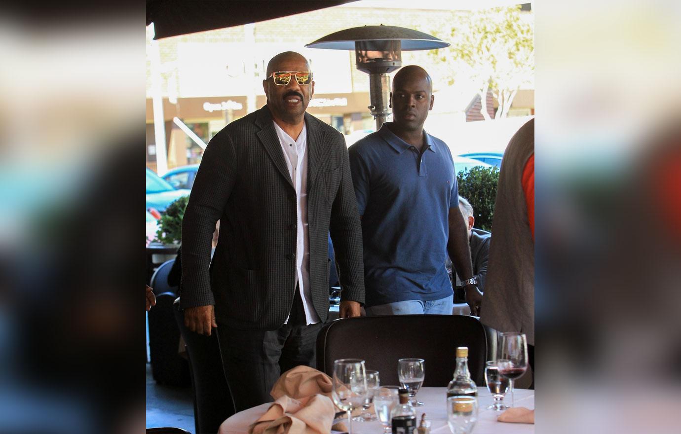 Steve Harvey Has Lunch With Kris Jenner Beau Corey Gamble