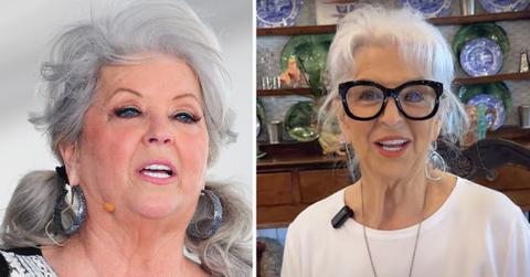 Composite photo of Paula Deen then and new photo now.