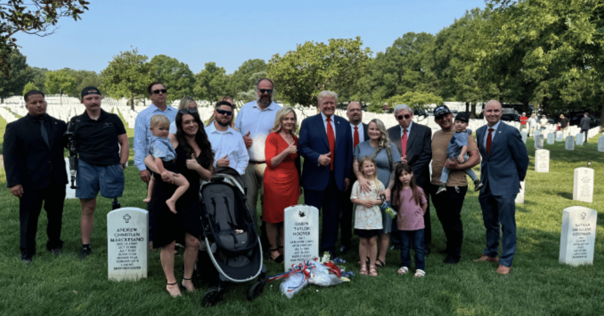 trump sparks outrage after arlington national cemetery photo op