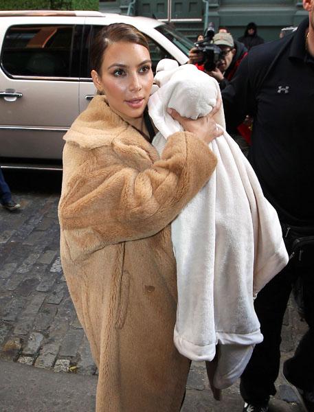 Kim Kardashian & North Step Out In New York