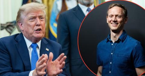 A photo of Donald Trump alongside a photo of Tommy Vietor