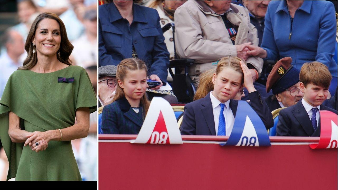 Split photos of Princesses Kate, Charlotte, Princes George and Louis.