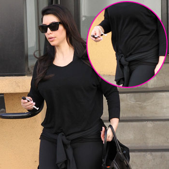 Baby Bump Alert! Kim Kardashian Shows Off Burgeoning Belly At The Gym