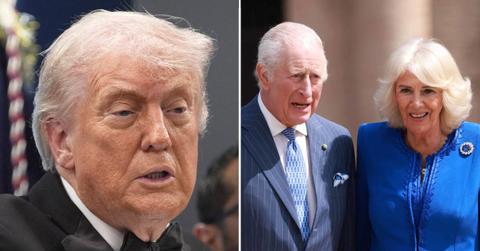 picture of Donald Trump, King Charles and Queen Camilla
