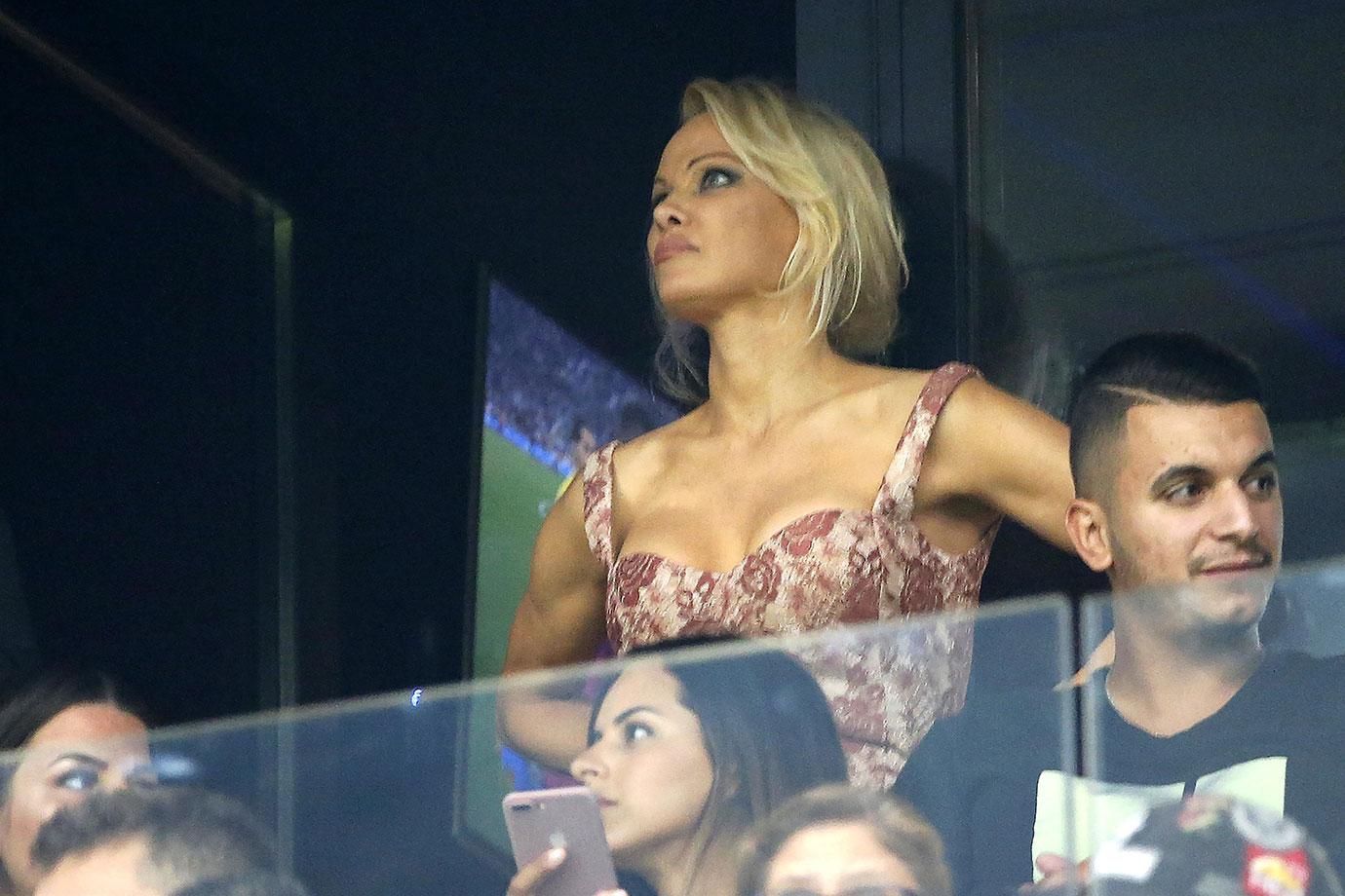 Pamela Anderson Adil Rami soccer match