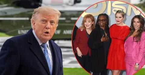 Split image of Donald Trump and 'The View' co-hosts