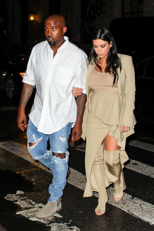 Kim Kardashian Pregnant Style Kanye West Boots New York Fashion Week